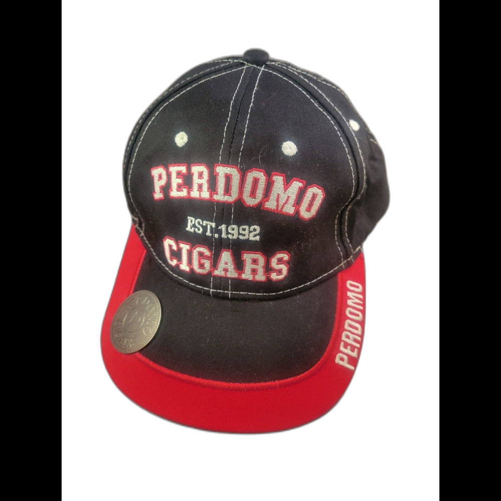 Perdomo Cigars Adjustable Baseball Cap Hat w/ Bottle Opener Black & Red